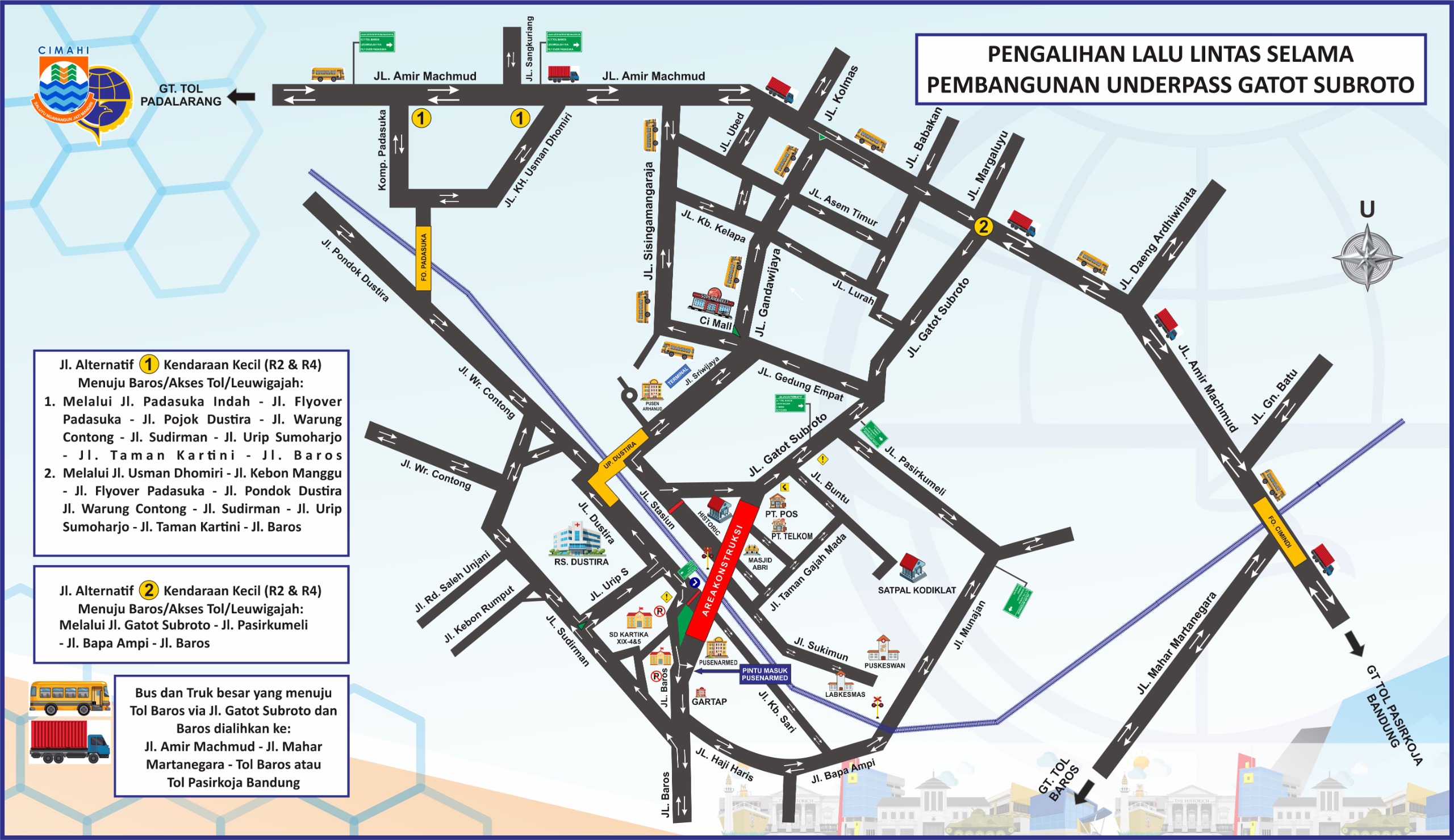 Proyek Underpass Gatsu Dimulai, Dishub Cimahi Rekayasa Lalu Lintas dan Siapkan 3 Jalur Alternatif
